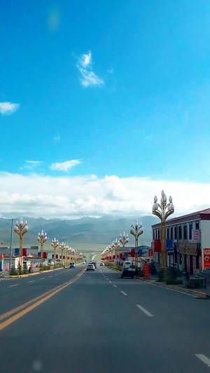 藏区青海峨堡古镇异域风情小镇第一视角行车拍摄行车第一视角49秒视频