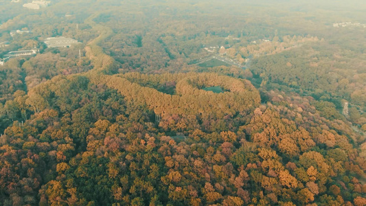 江苏南京中山陵秋景航拍视频