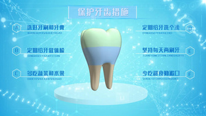 三维牙齿健康科普宣传片模板50秒视频