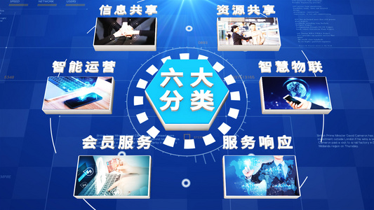 蓝色科技架构展示AE模板视频