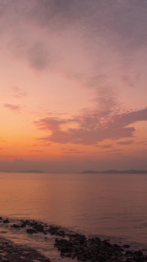 延时沿海浙江坎门湾清晨日出素材大海日出36秒视频
