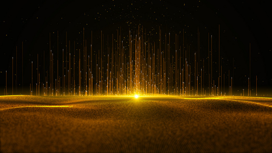 震撼金色粒子视频