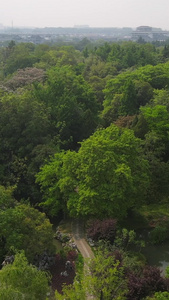 扬州瘦西湖景点全景航拍自然世界视频