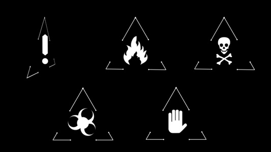 危险火焰禁止元素图标展示带通道视频