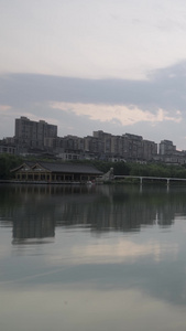 西安曲江遗址公园景区日出延时城市绿肺视频