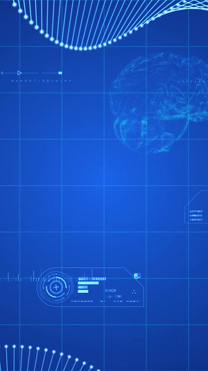 医疗科技大脑dna基因链背景视频医学元素15秒视频