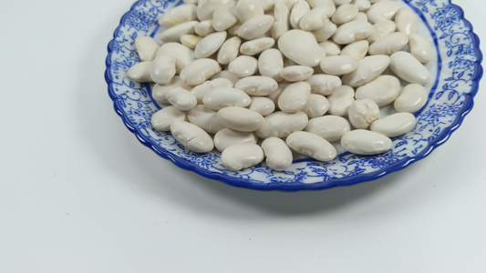 白底白色的芸豆豆子视频