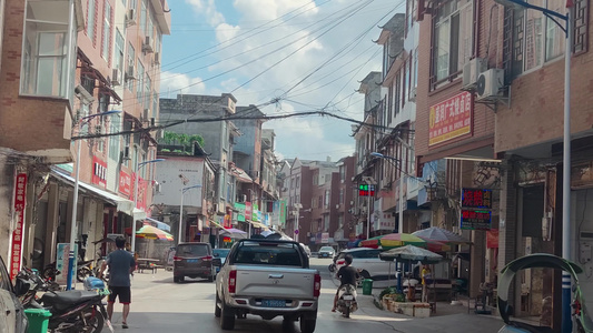 城中村乡镇街道自建房道路马路乡下[两条道路]视频