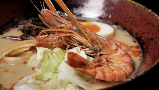 日式明虾面升格视频视频