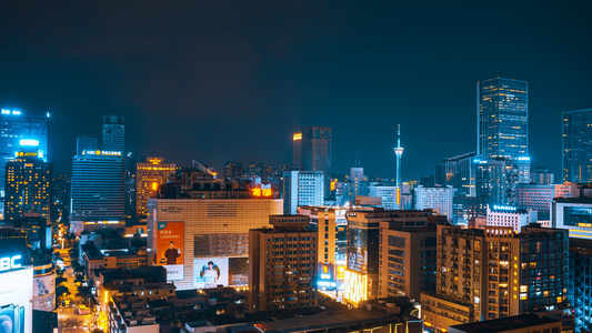 8K延时成都城市全景繁华夜景[慢动作]视频