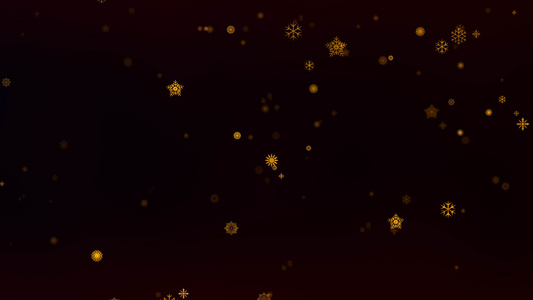 暗调金色雪花下落圣诞节背景视频