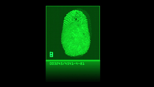 绿色科技指纹扫描结果为成功匹配动画效果视频