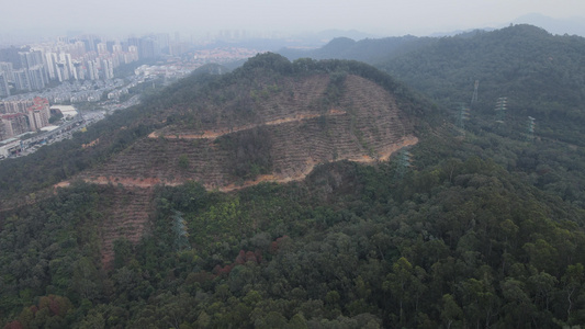 城市山地航拍视频