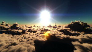 云层和日落的飞翔17秒视频