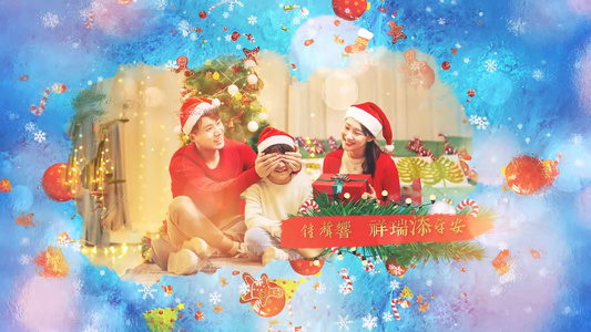 圣诞节家庭相册模板圣诞祝福视频