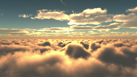 飞翔在日落的云上视频