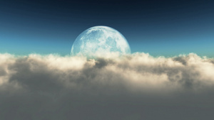 夜空下在满月的云上飞翔16秒视频