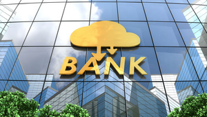 云层银行业概念动画9秒视频