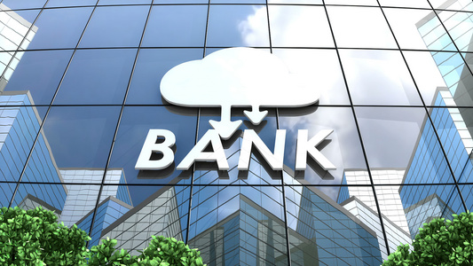 云层银行业概念动画视频