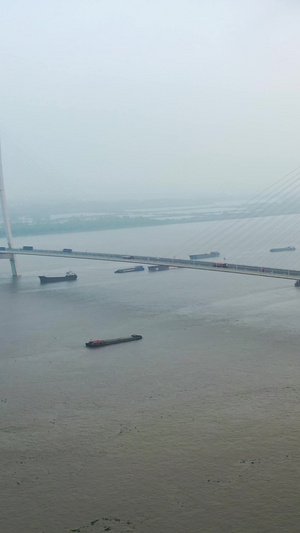 航拍南京长江三桥南京地标73秒视频