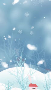 卡通穿梭雪景视频