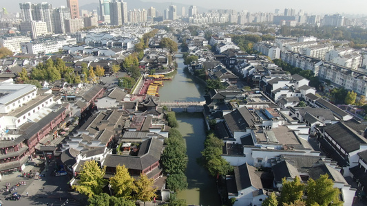 航拍南京秦淮河夫子庙5A景区视频