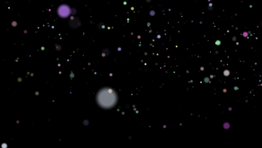 黑色背景上大小彩色球的无序移动( B)视频