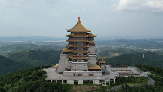 湖北黄石东方山4A景区航拍视频