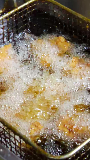 高清炸鸡炸鸡块油炸食品21秒视频