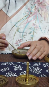 中国传统文化香道表演实拍视频