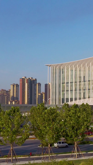 西安国际会展中心航拍欧亚经济综合园区137秒视频