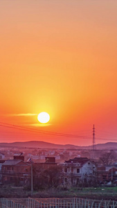 夕阳西下天际线视频