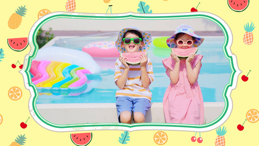 夏日卡通水果边框带通道模版[酷夏]视频