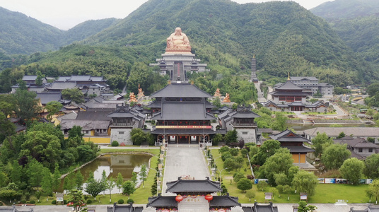 浙江宁波雪窦山雪窦寺风光视频