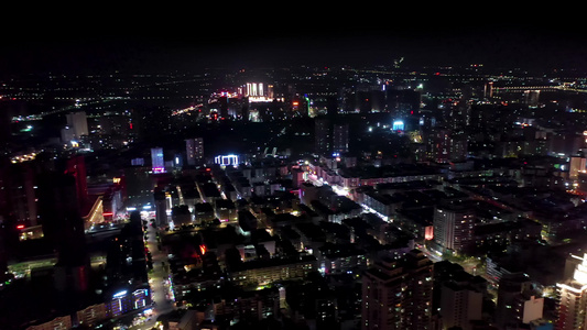 4K航拍广东清远城市夜景视频
