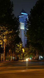 城市地标商务建筑夜景道路交通车流灯光素材道路素材视频