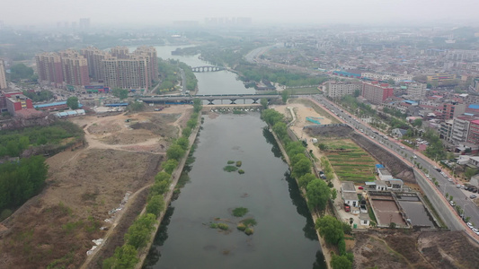 航拍中国河南新郑郑国车马坑景区郑王陵博物馆视频