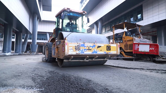 实拍工地建筑施工视频