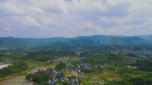 航拍丘陵山川农业种植基地视频