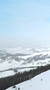 航拍新疆喀纳斯雪景风光视频