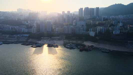 长江巫山巫峡港口码头航拍合集4K视频