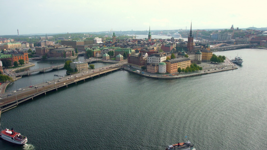 瑞典斯德哥尔摩大厦和桥梁视频