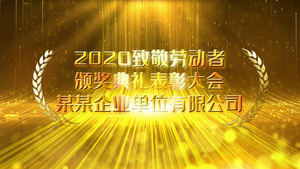 金色唯美光效劳动节企业颁奖典礼开场宣传150秒视频