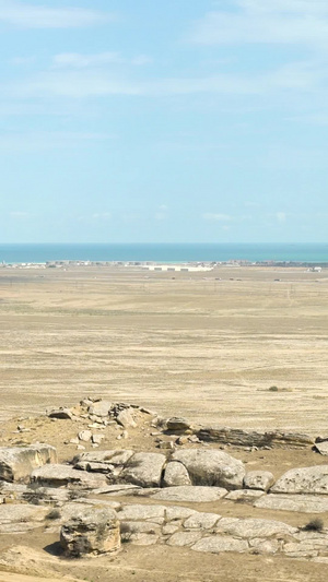 远望世界最大湖泊里海延时旅游景点15秒视频