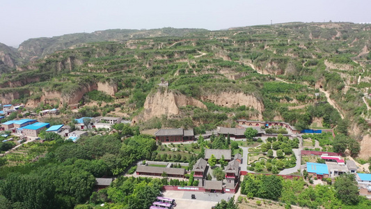 航拍中国河南郑州巩义石窟寺巩县石窟视频