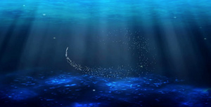 唯美粒子极光蓝色海洋背景视频38秒视频