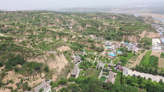 航拍中国河南郑州巩义石窟寺巩县石窟视频