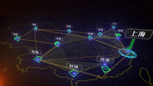 上海经济中心城市辐射全国科技E3DAE模板20秒视频