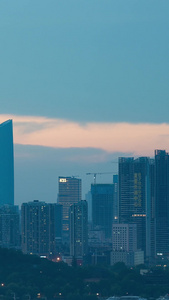 延时摄影城市夕阳晚霞落日天空地标建筑天际线夜景交通车流素材夕阳素材视频