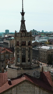 乌克兰基辅城市航拍城市建筑视频